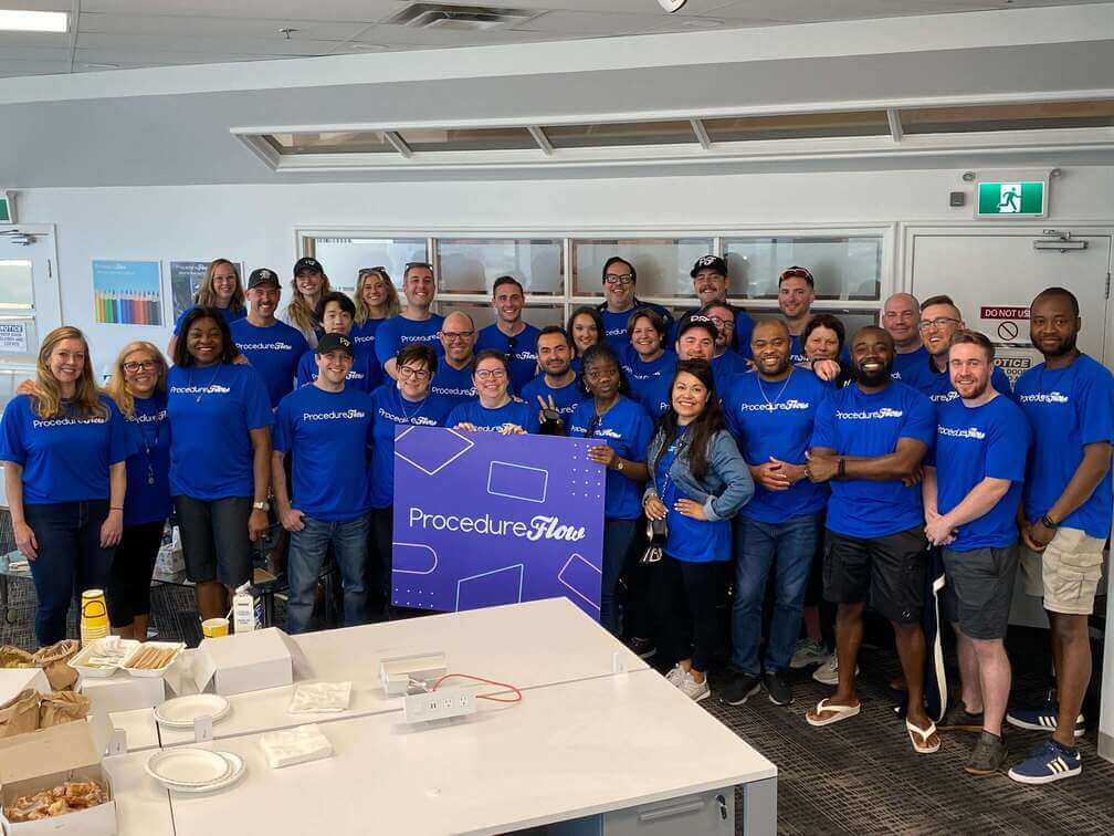 ProcedureFlow team taking a group photo in the office