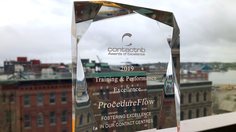 ProcedureFlow wins Training & Performance Excellence Award at ContactNB