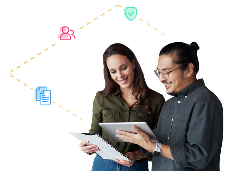 Coworkers collaborating