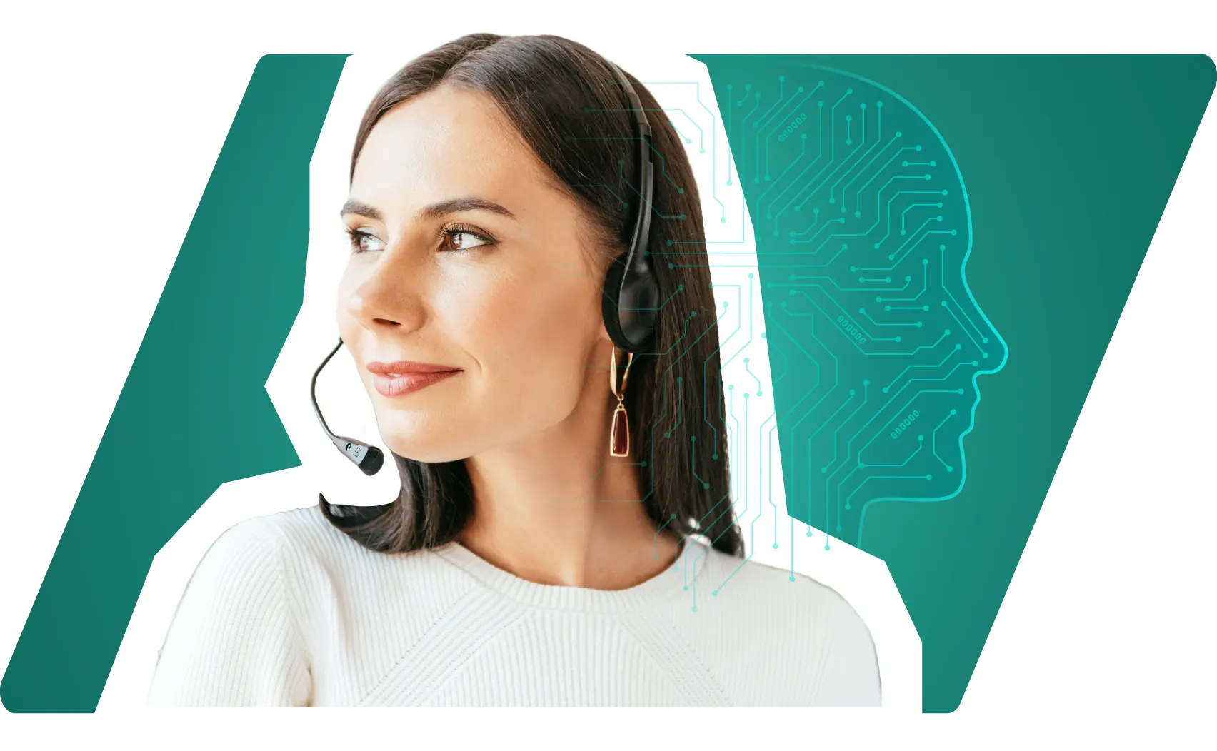 Human collaborating with AI